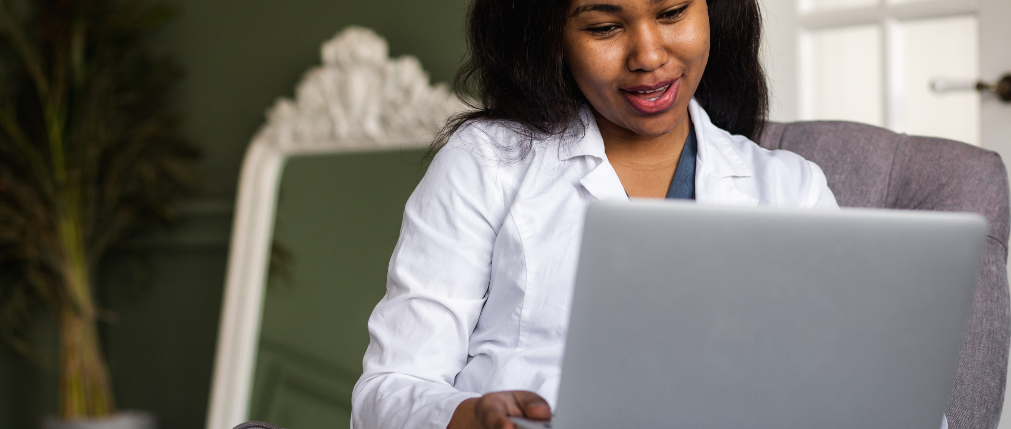 female doctor on virtual exam